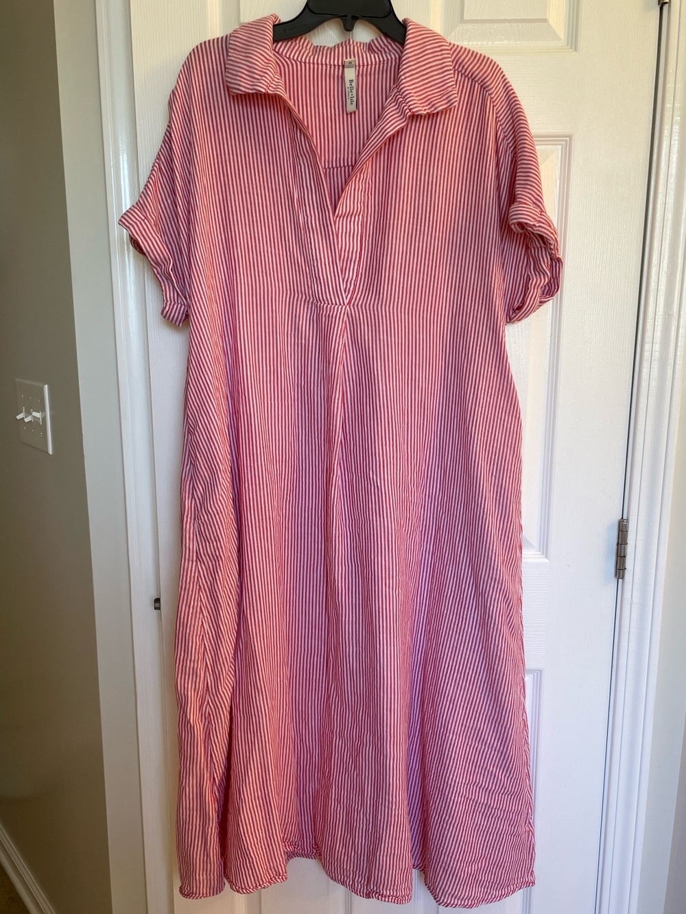 Torrid Red and White Striped Collared Dress
